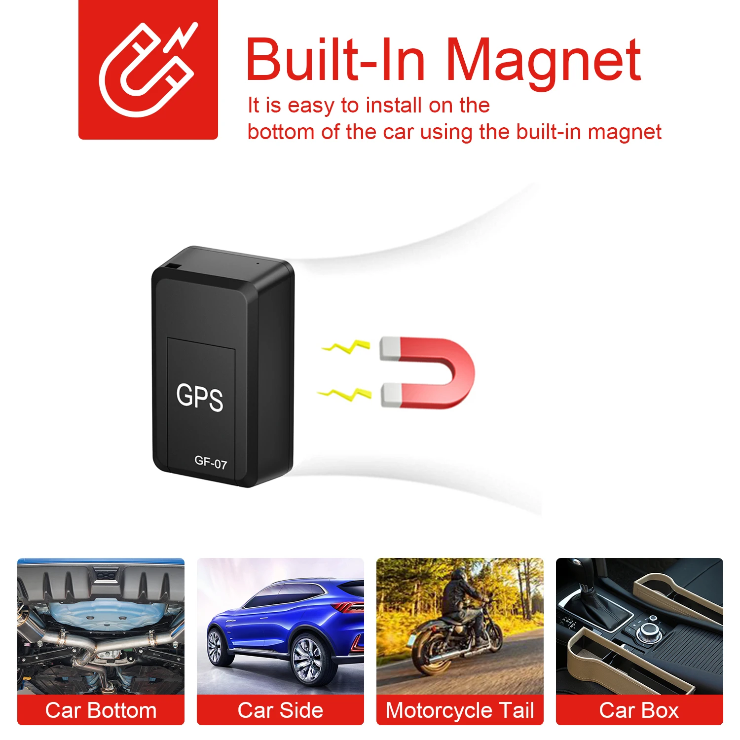 GF-07 Mini GPS Tracker Small Tiny Gps Tracker for Vehicles Car Kids Gps Tracker for Motorcycles GSM SIM Card Tracking Device