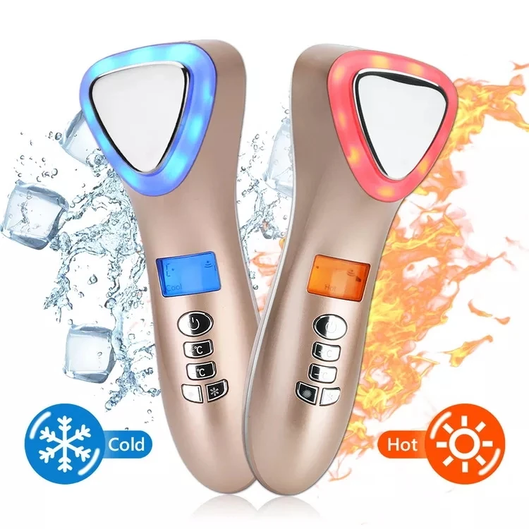 New Portable Ultrasonic Led Light Hot And Cold Hammer Cosmetic Machine Face Beauty Equipment Facial
