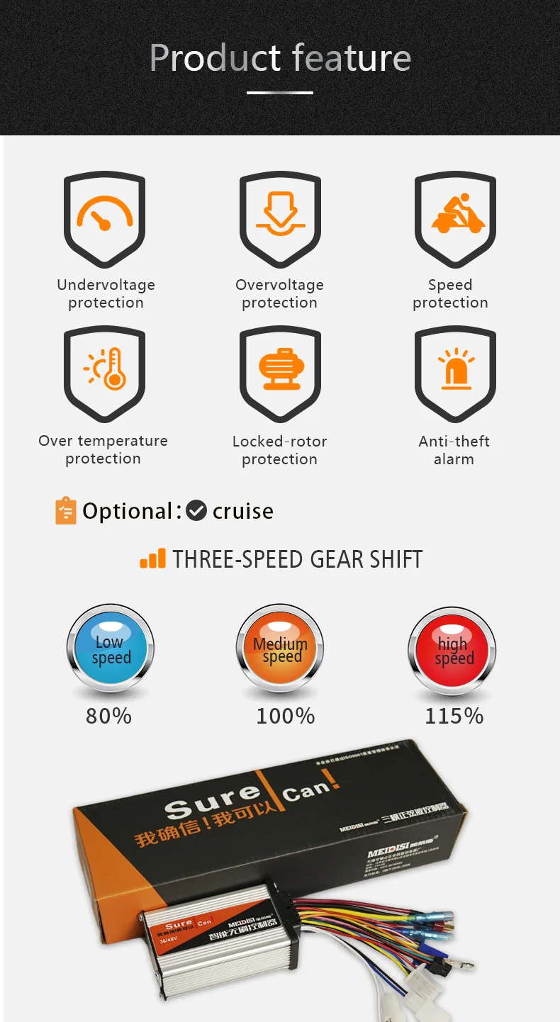 24V/ 36/48/60V250W / 350W BRUShless DC motor controller