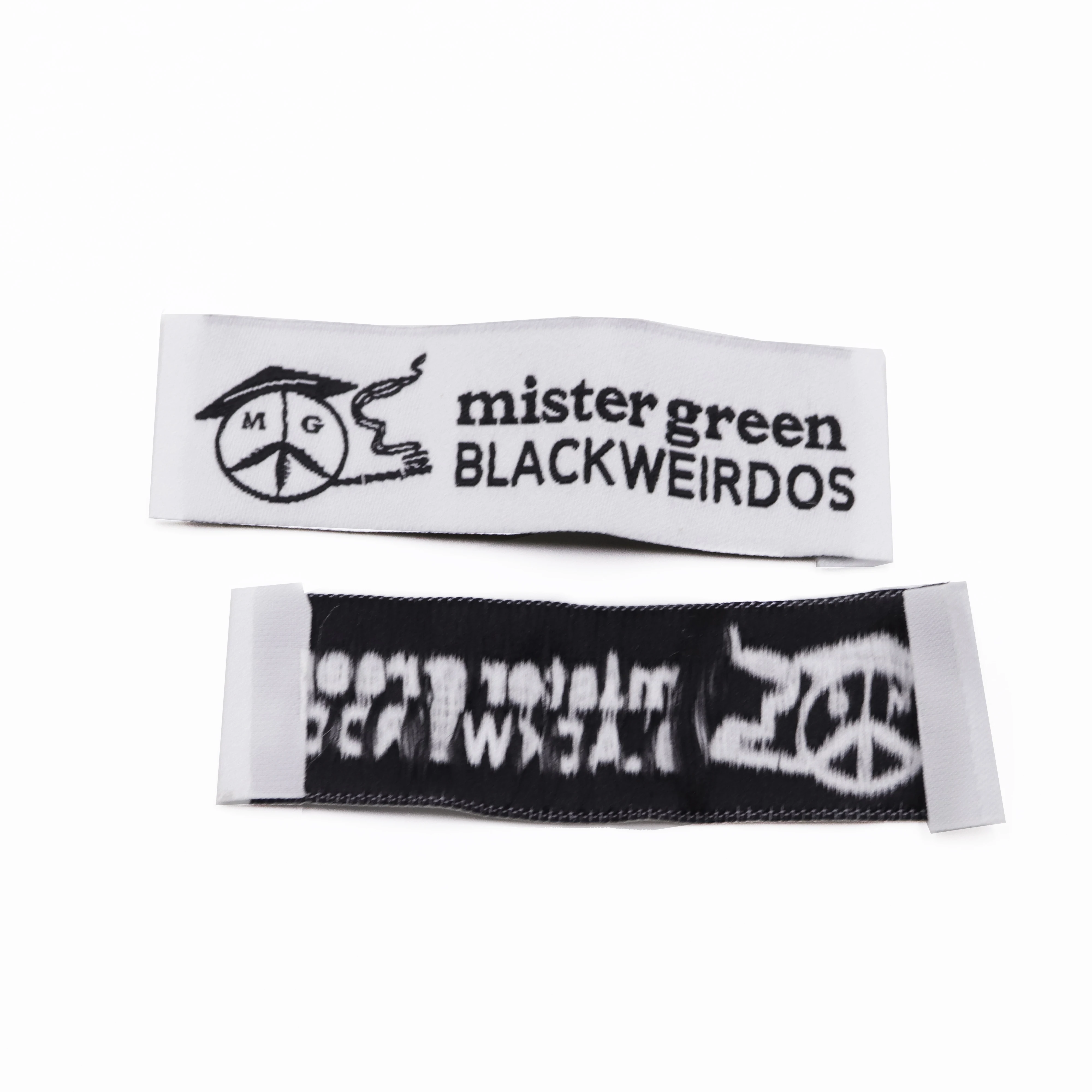 Manufacturer custom white cotton woven label for women fashion clothing dress neck washing instruction wig labels tag maker