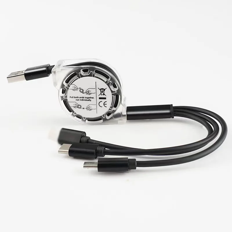 
Multi USB Retractable Charging Cable, 3 in 1 Charger Cord Adapter with Type C/Micro USB Port Compatible Cell Phones Tablets 
