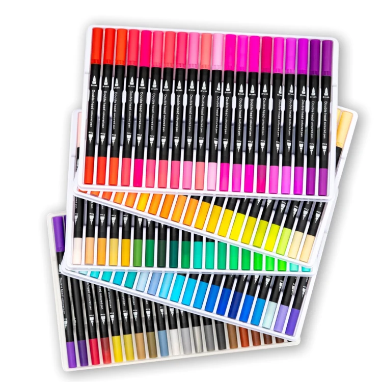 
Stromer Oem 12 24 36 48 60 80 100 color Dual Head Watercolor Brush Pen For Student Painting Drawing 