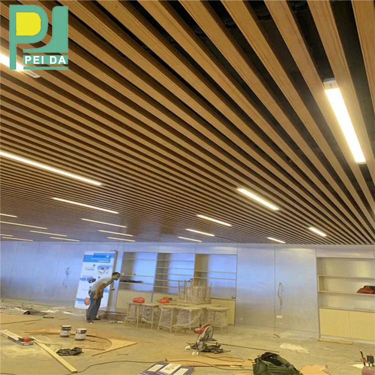 Suspended U-Shaped Aluminum Slat Ceiling