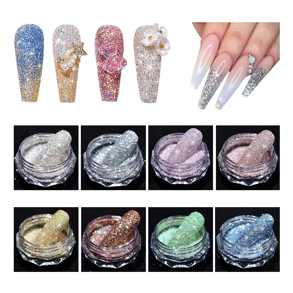 Wholesale 3D Holographic Irregular Chunky Nail Glitter Flakes Shining Iridescent Nail Sequins for Decoration