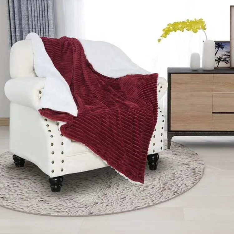 Wholesale cheap flannel fleece throws sherpa blanket