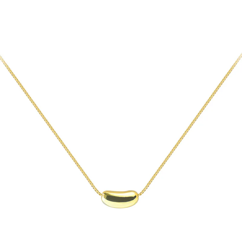 Titanium Steel Necklace South Korea Jequirity Bean Pendant Clavicle Chain Internet Celebrity Minimalist Temperament Choker Cold