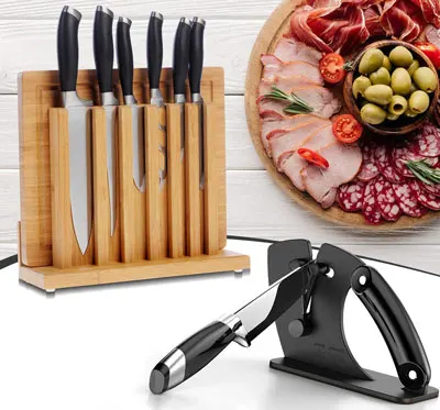 Carbide Auto Adjustable Knife Sharpener Safe Comfortable Grips Fast Sharpening Tool