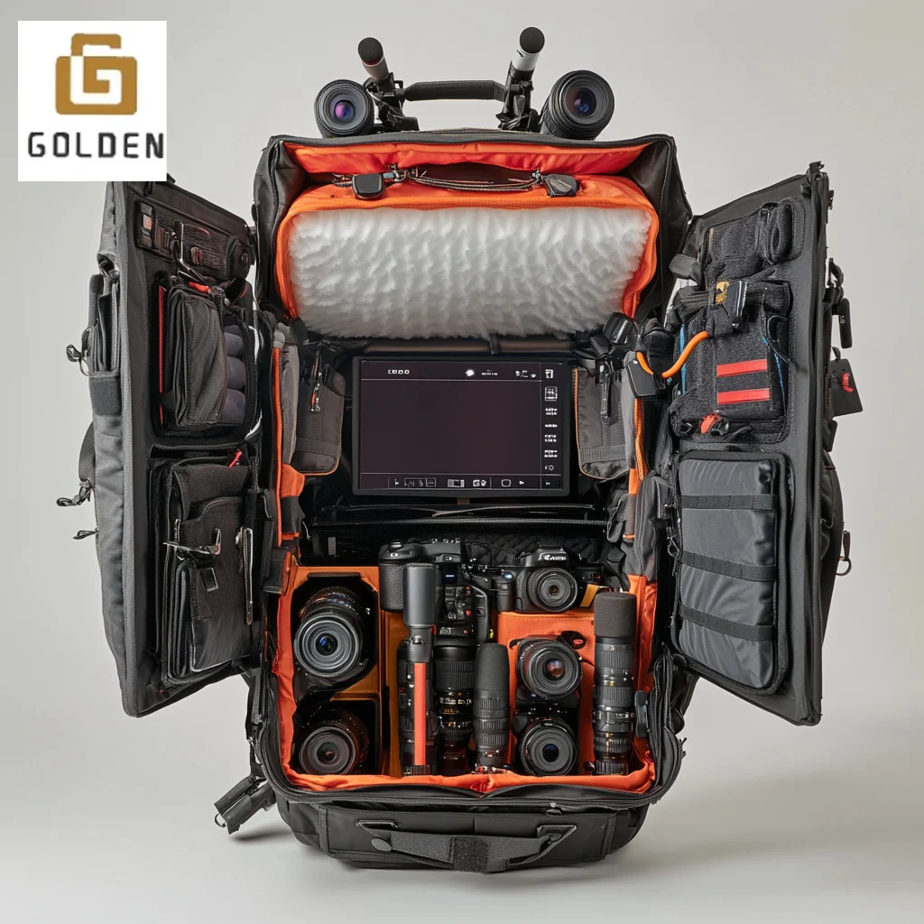 Golden Large Capacity Travel Photo Camera & Video Bags Backpack Outdoor Portable Digital Dslr Camera Bag for Photography