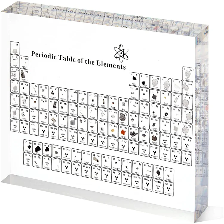 Acrylic Periodic Table Display Elements Student Teacher Gift Craft Decoration Acrylic Periodic Table for Lab Aids