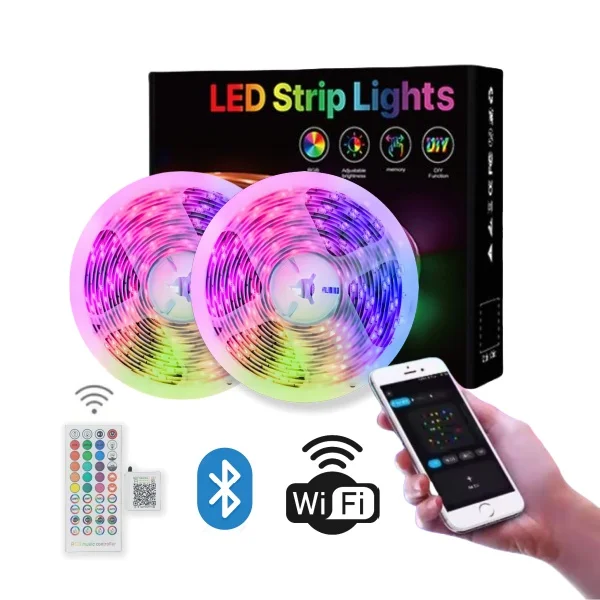 Комплект светодиодных ламп RGB 12 В 5 м 10 м ИК 24 клавиши пульт дистанционного управления с музыкальным контроллером IP20 IP65 водонепроницаемый