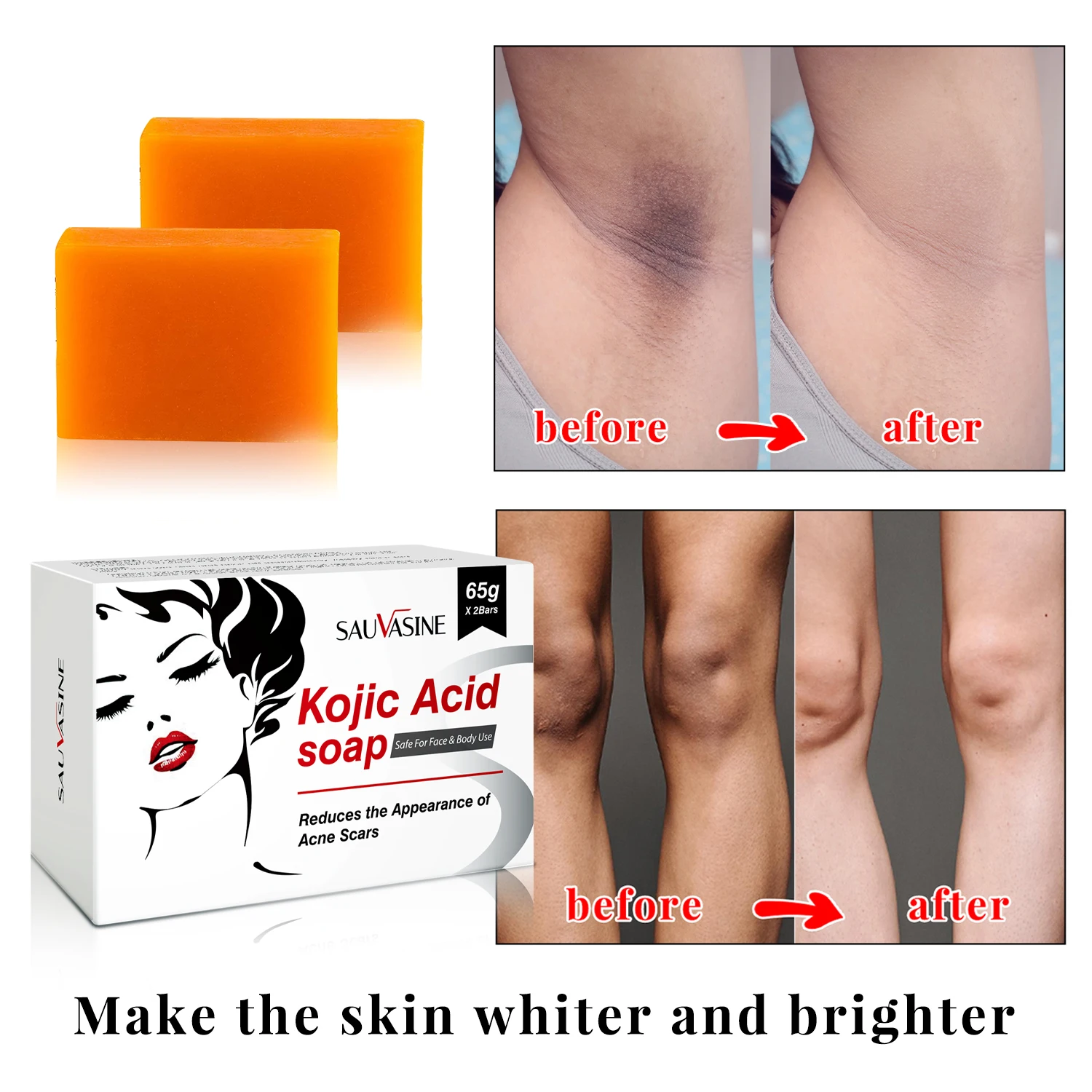 Private label 7 Days Whitening Skin Kojic Acid Soap Lightening Face Bleaching Body Bathing Whitening Kojic Acid Soap