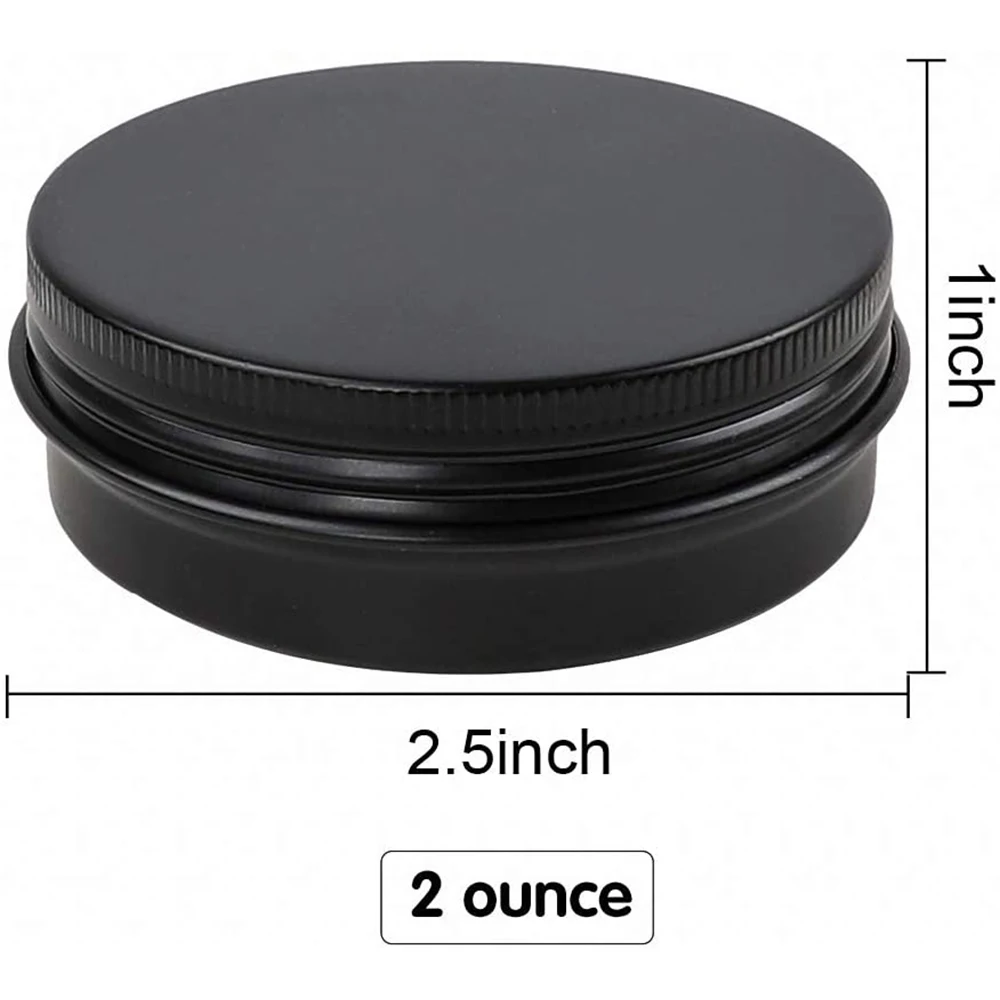 NEWSPHERE 2oz 4oz 8oz luxury semi circle black candle vessel tin jar for diy candle making