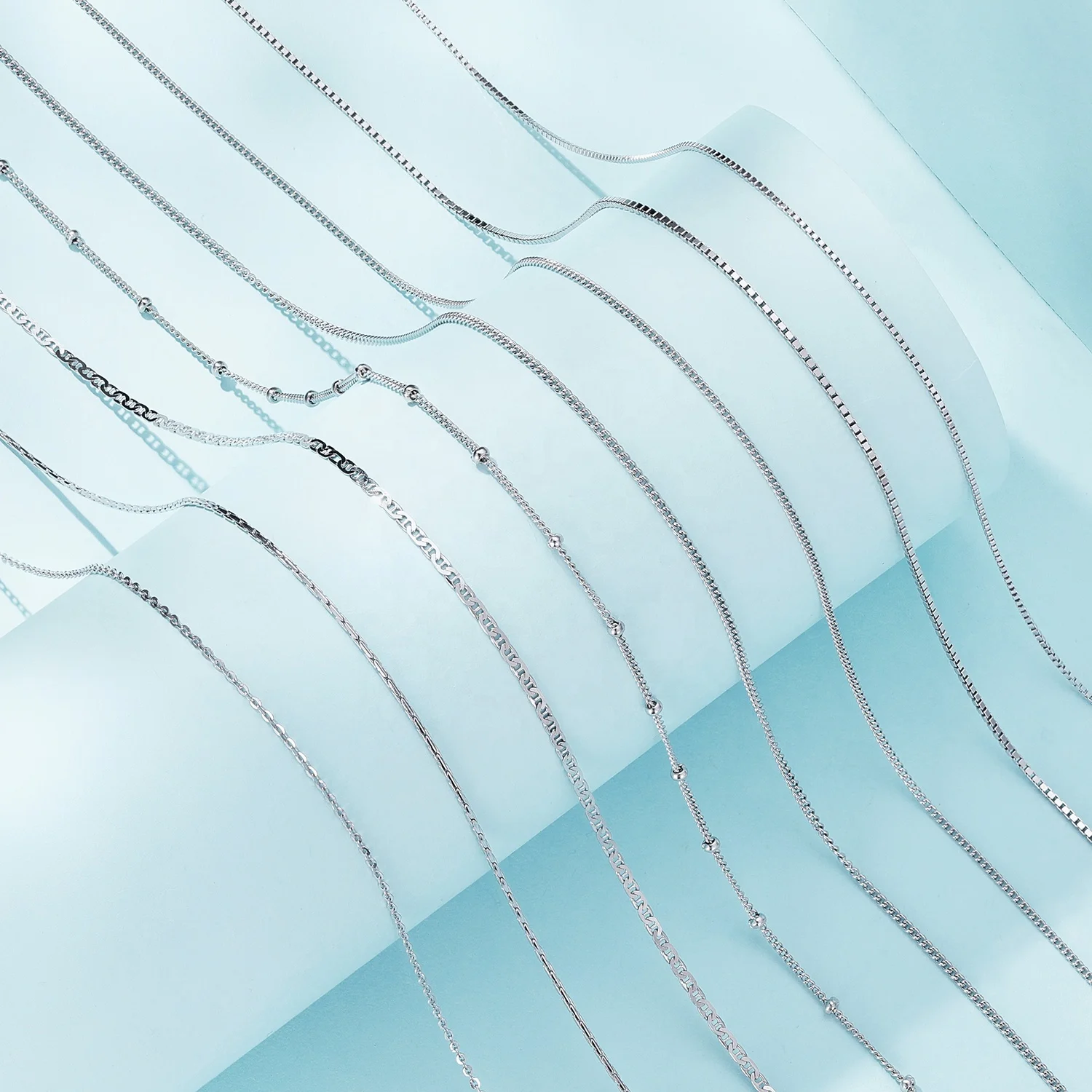 Wholesale Classic Basic Chain 100% 925 Sterling Silver Lobster Clasp Adjustable Necklace Chain Fashion Jewelry for Women 45CM