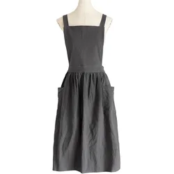 Nordic Florist Cotton Linen Apron for Mommy and Me Gardening Coffee Shop Kitchen Cooking Baking Cleaning Barista Painting Apron