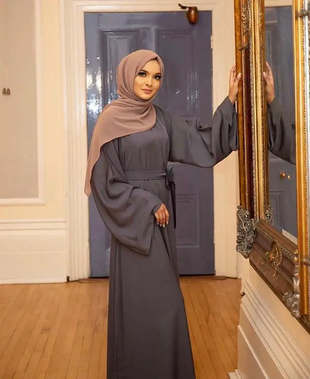2023 new Eid Abaya Dubai Turkey Solid Color Simple Modest Kaftan Islamic Clothing Abaya Muslim Dresses For Women