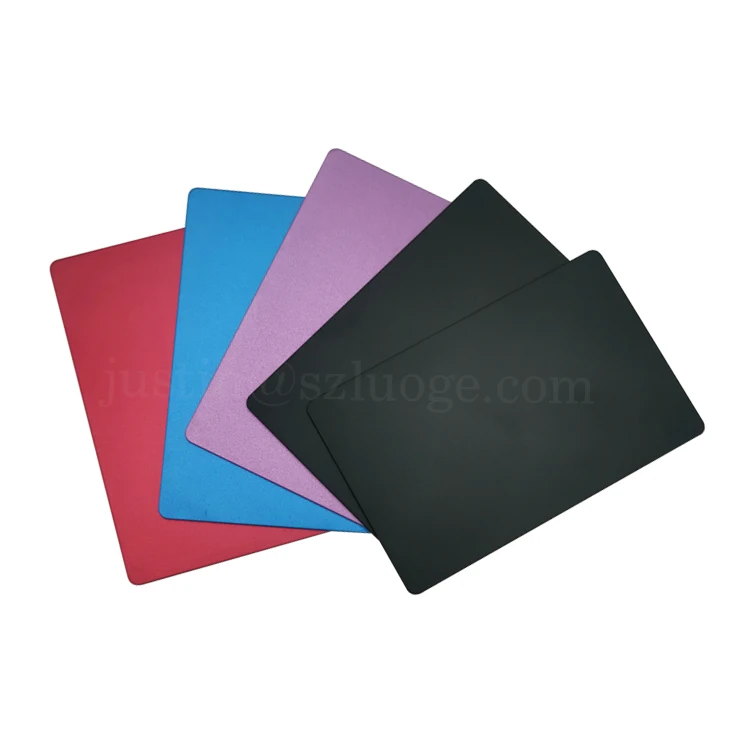 Custom Anodized Matte Black Aluminum Business Card Laser Engraved Metal Name Cards Business Gift with Sandblasting