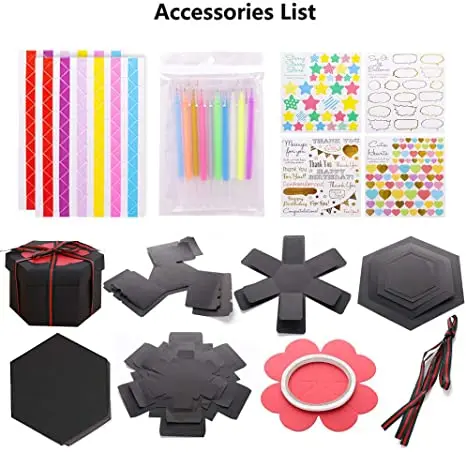 DIY Explosion Gift Box for Handmade Photo Album Box with 6 Faces for Birthday OEM DIY Greeting Cards Crafting Explosion Gift Box