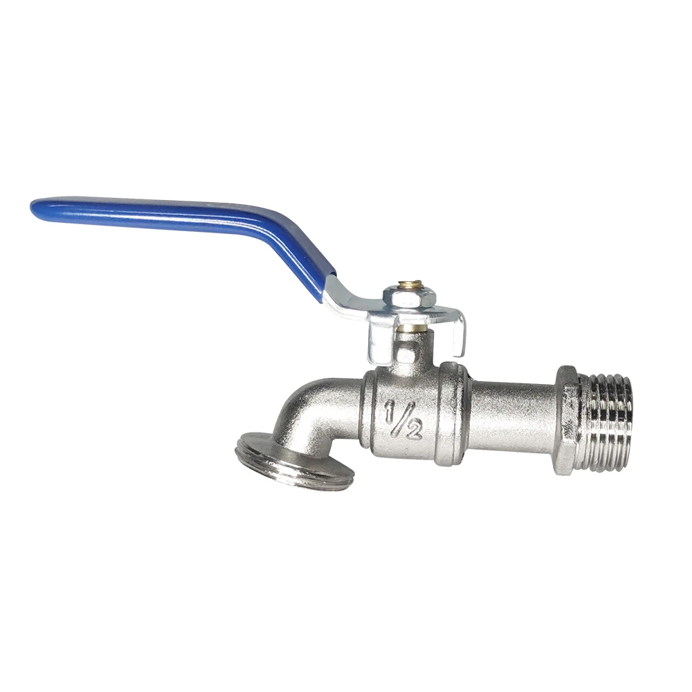 low pressure water ball valve with nozzle and rubber ring long steel handle quick opening for garden use water taps