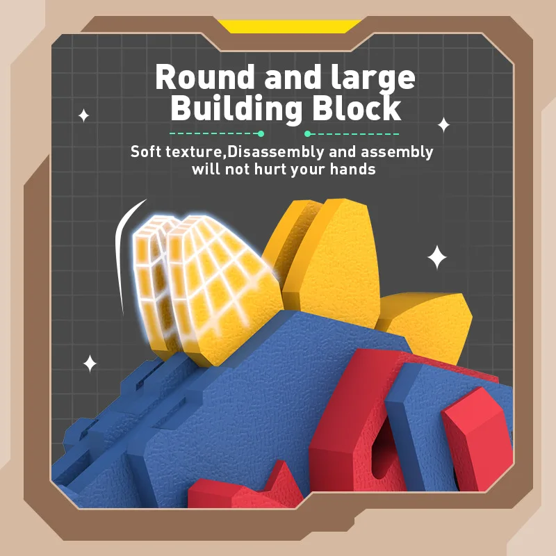 Educational 200pcs DIY assemble 3D kids soft eva foam building blocks toys for kids