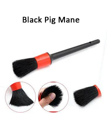 Car Inner Outer Dry Wet Vent Dashboard Wash Cleaning Pig Mane Detailing Brush Set