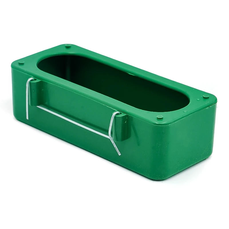 Hot Sell Plastic Bird Feeders Green Wire Hanging Food Box Cage Use Bird Food Bowl for Quail Pigeon