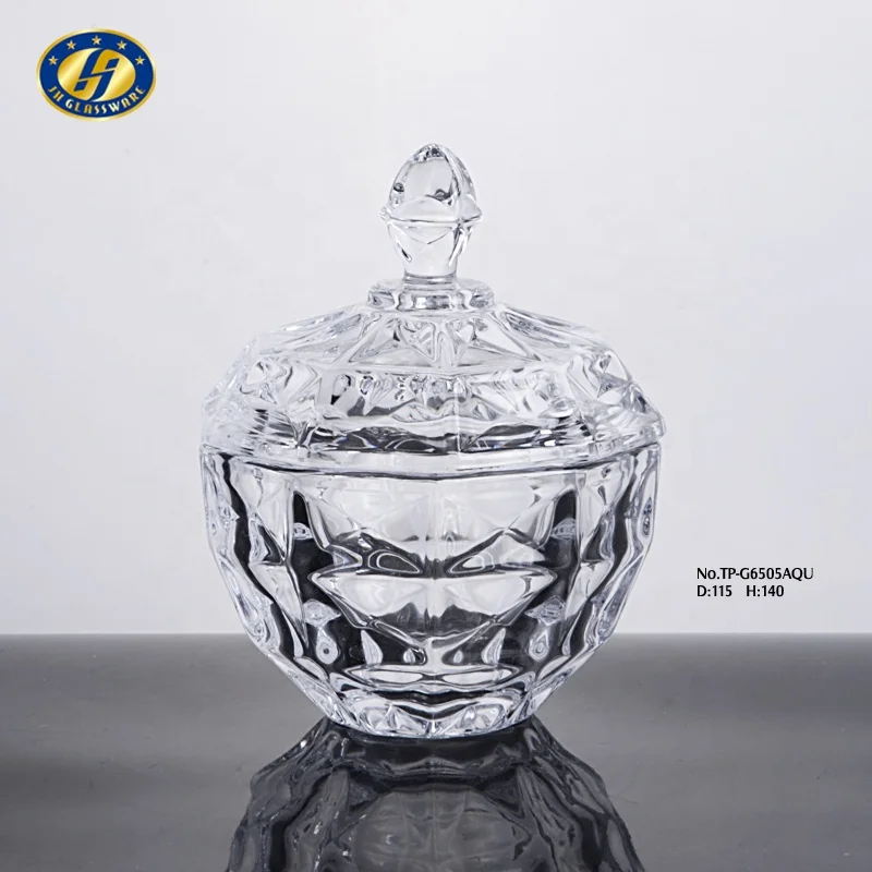 
11.5CM AQUAMARINE SERIES tea coffee sugar canisters storage jar glass bowl candy jar 