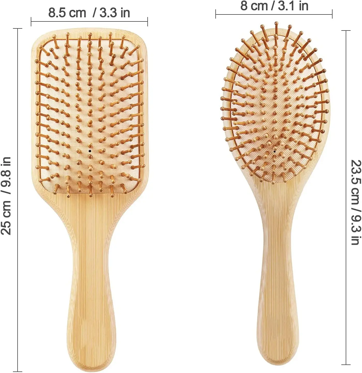 Bamboo Comb And Hair Massage Brushes Bamboo Bristle Hairbrushes For Wet And Dry Hiar