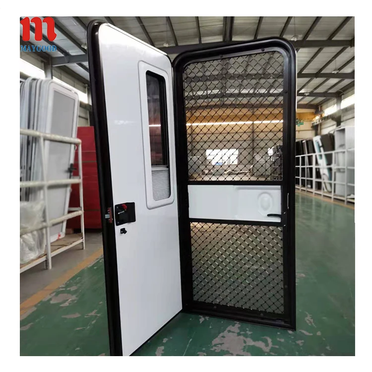  Новейшая дверь MAYGOOD MG19RD 620x1850 мм ножного типа для кемпера и прицепа с flynet внутренней защитной