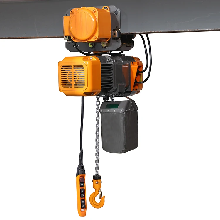 KDH high quality 1 ton single speed traveling type electric chain hoist with trolley