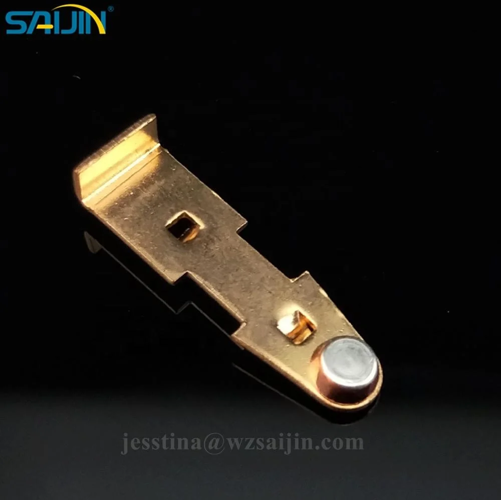 45A electrical bimetallic rivet  switch bridge electrical copper stamping parts spring contacts for switch socket relay