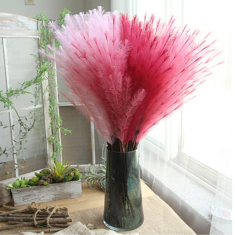 Faux Tall Fluffy Grass For Wedding Home Party Decor, Large Fluffy Artificial Floral Pompas Grass Branches for Floor Vase
