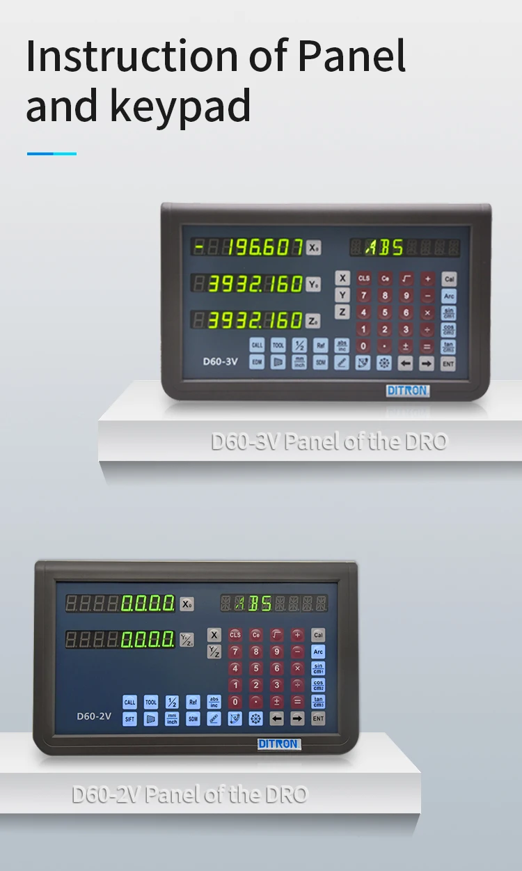 Digital Readout DRO with 2 Axis 3 axis for Milling and Lathe Machine LED Screen Display DRO Digital Readout  sino