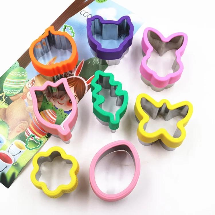 
set of 8pcs easter biscuit cutter metal leaf flower shape fondant molds in PVC box 