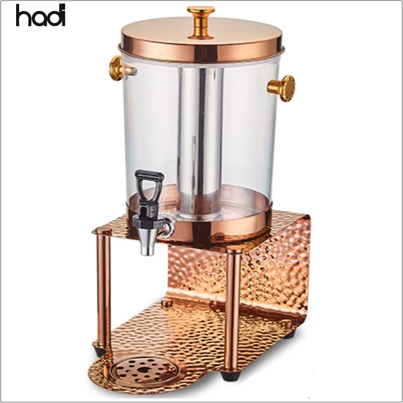 Hotel and restaurant supplies juice dispenser single tank 8l commercial beverage juice dispenser gold for wedding