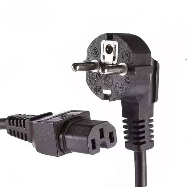 Huanchain European standard EU 2Pin Power Cable plug to IEC320 C13 C15 AC 10A/6A 250V Lead 3 Pin cable power extension cord