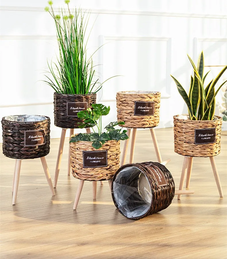 New High Quality Wholesale Water Hyacinth Wicker Planter Basket For Indoor And Outdoor From Vietnam