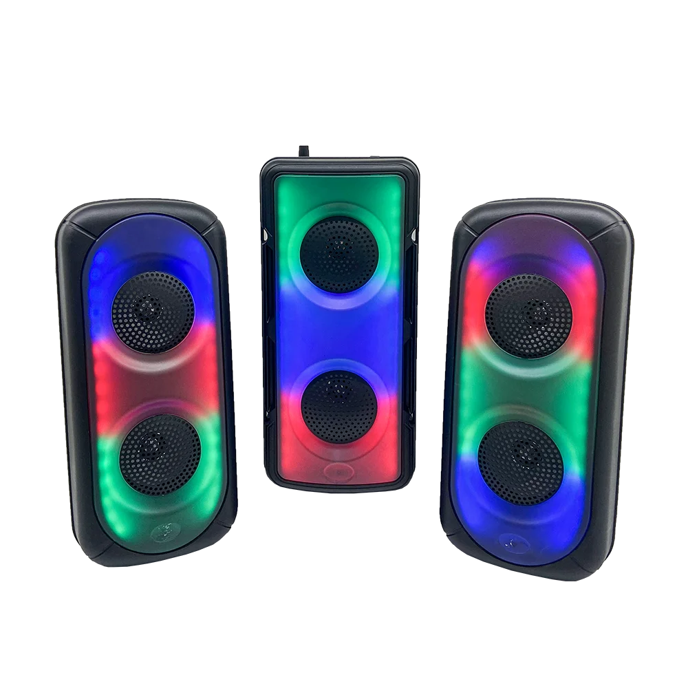 New Arrival Portable Speaker Double 4inch Horn RGB Colorful Flaming Wireless Speaker