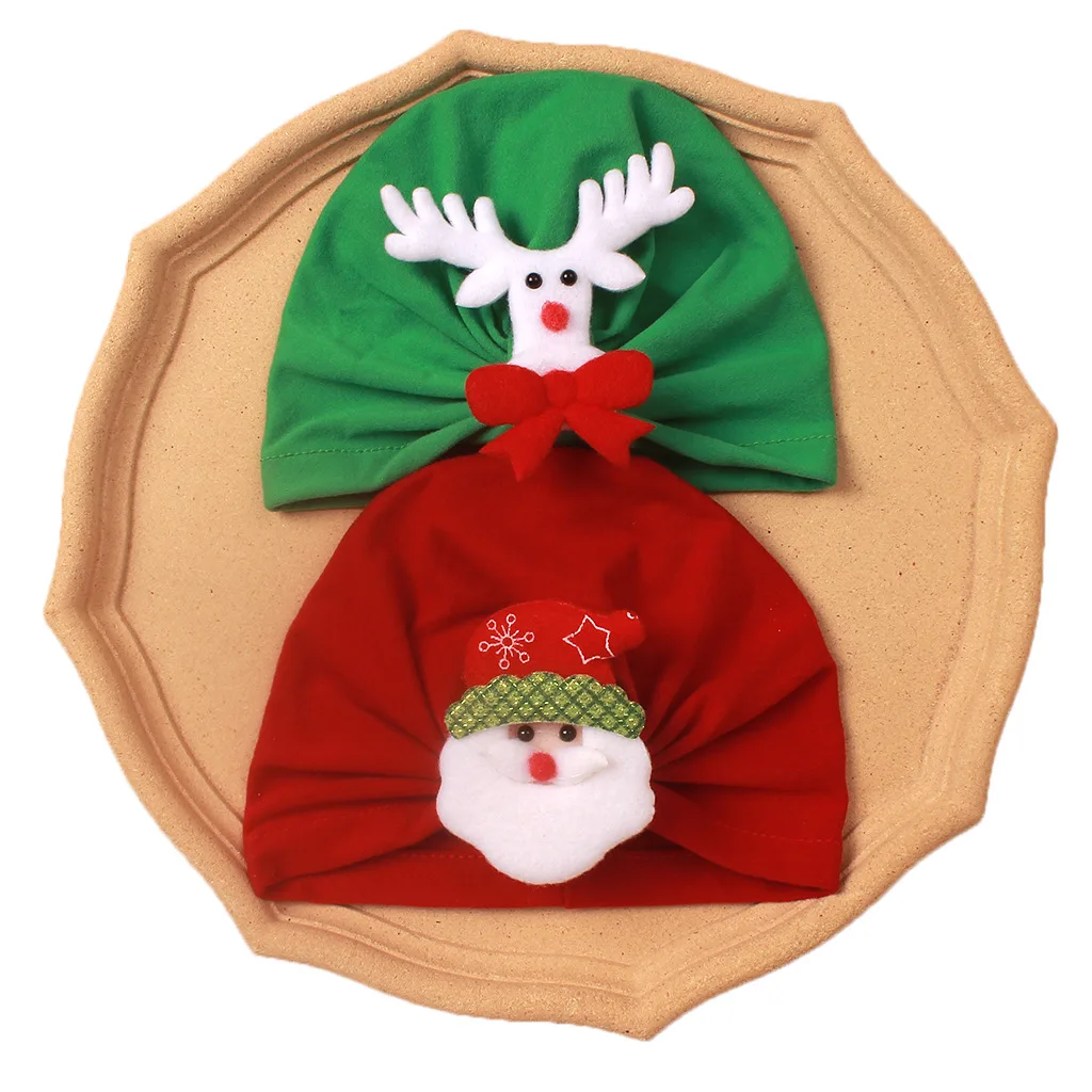 Детские аксессуары для новорожденных и детей ясельного возраста, для маленьких девочек и мальчиков тюрбан Хлопок шапочки зимние узел из сплошной мягкой больница рождественские шапки