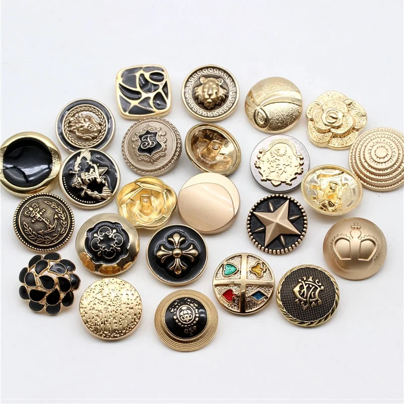 Free Sample Fashion Overcoat Buttons Logo Custom Embossed Metal Sewing Shank Button