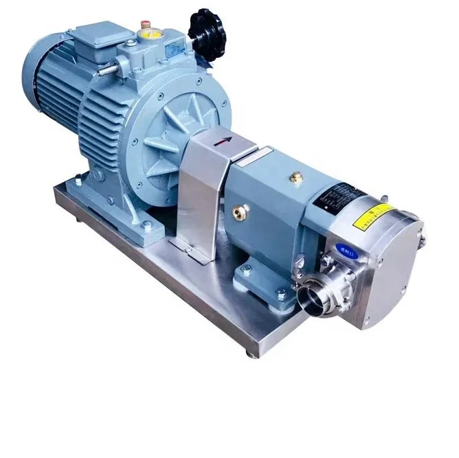 Stainless Steel Sanitation Rotary Lobe Pumps with wheels ,control box and cover
