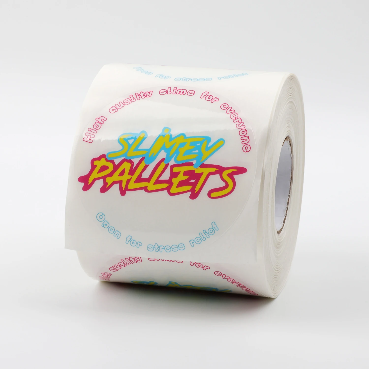 Custom UV Printed Roll Plastic Waterproof Synthetic Paper Adhesive Vinyl PVC Round Circle Brand Product Label Logo Sticker