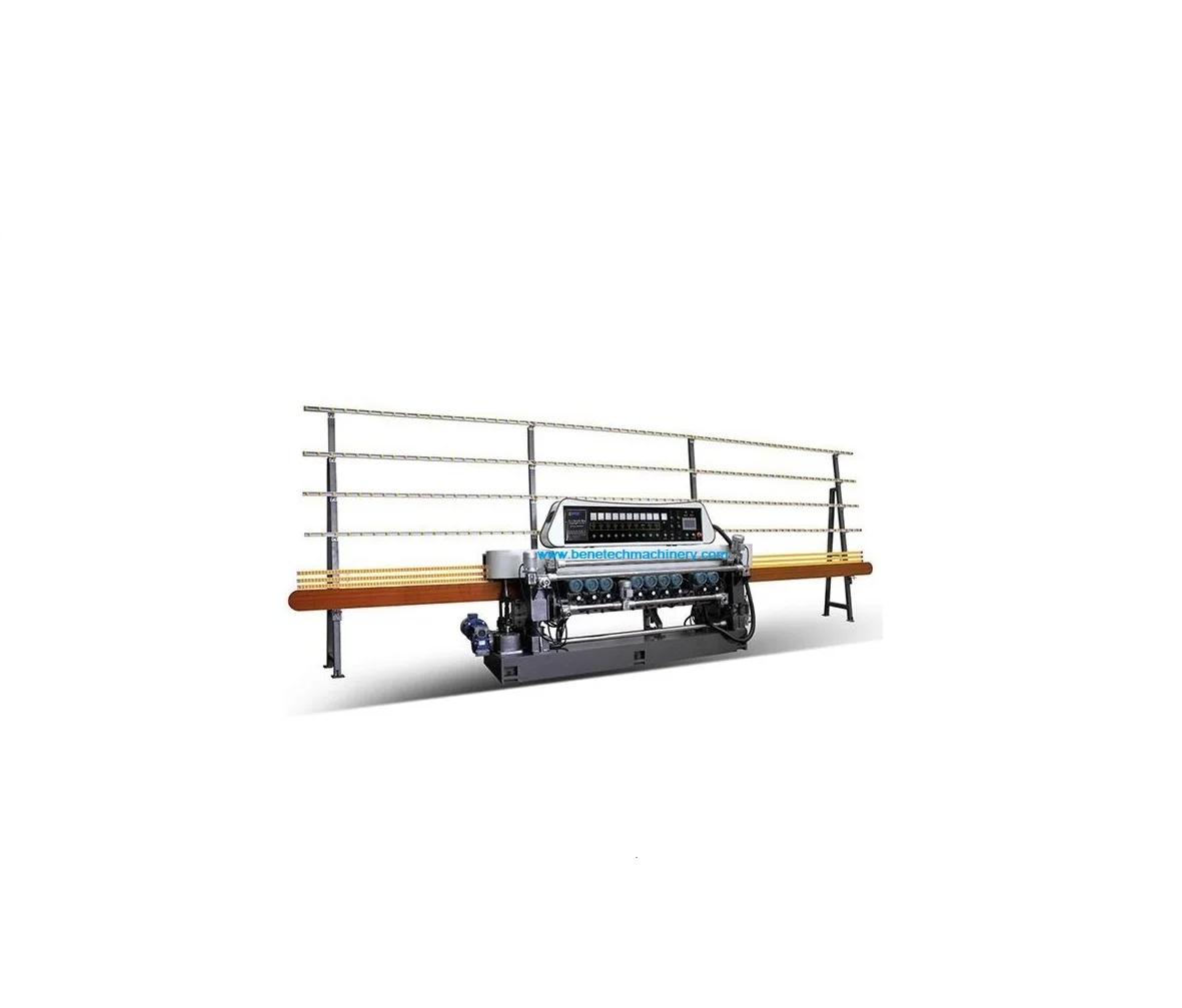 Glass Mosaic Beveling Machine 9 spindles, mini glass beveling machine BXM261C for Min size 20x20mm