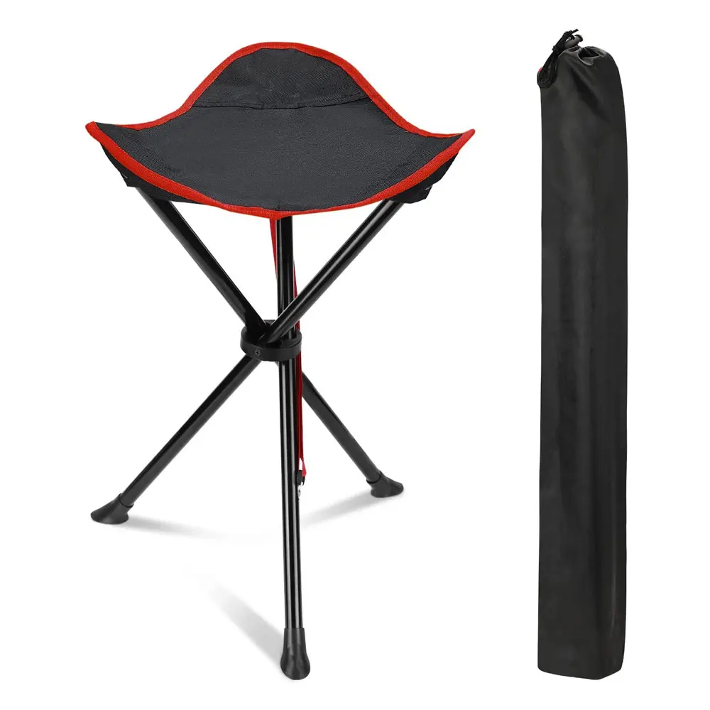 Adults Folding Camping Tripod Stools, Portable 3 Legs Tall Slacker Chair Tripod Seat for Outdoor Hiking Fishing Picnic Travel