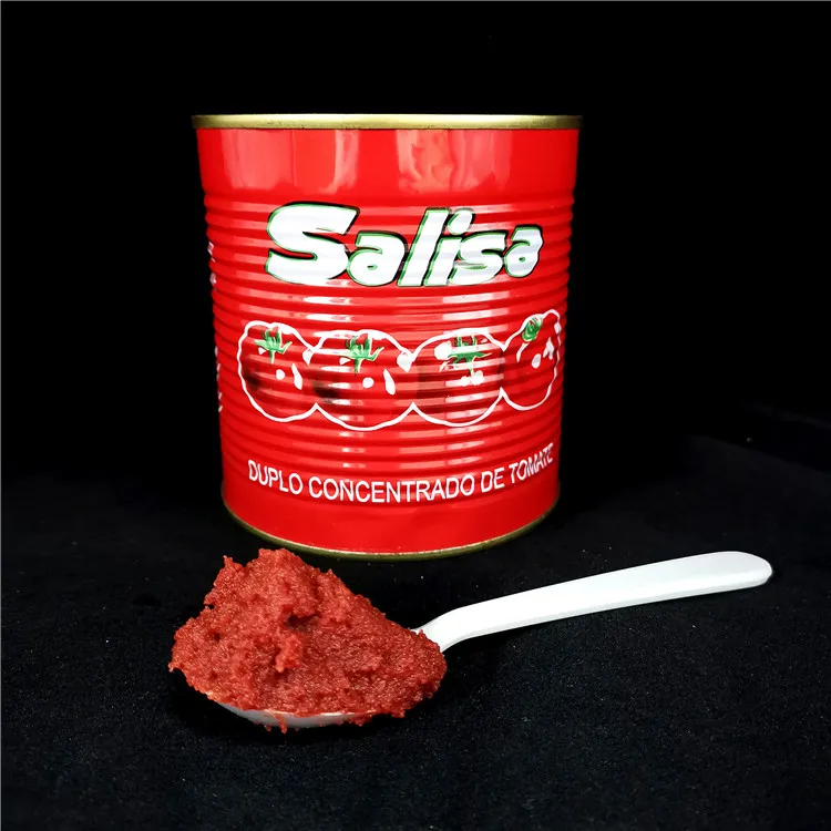 Best Selling Halal Kosher Manufacture 28-30% Brix Tomato Paste Sauce 28-30% Brix In 70g 2200g Tin For Halal African Cook