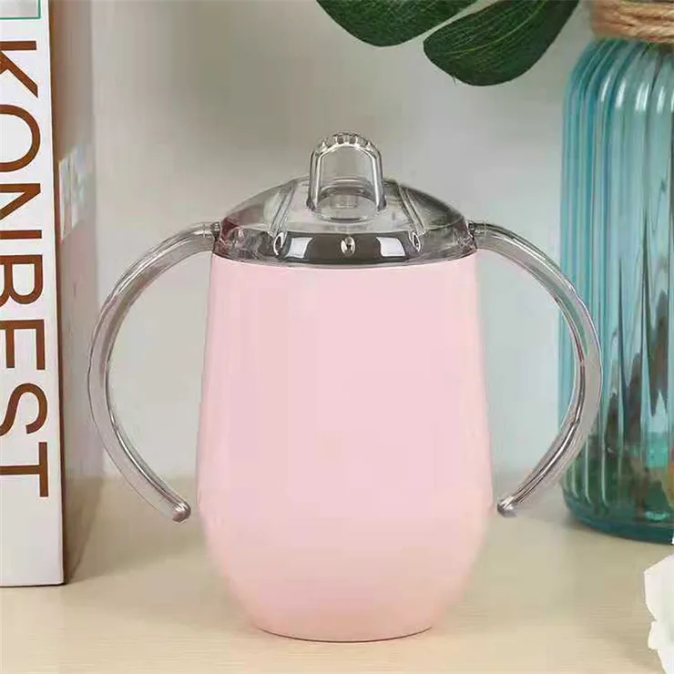 Kids Safe Sippy Stainless Steel Cup for Babies Toddlers Sippy Tumbler with Handles 10oz