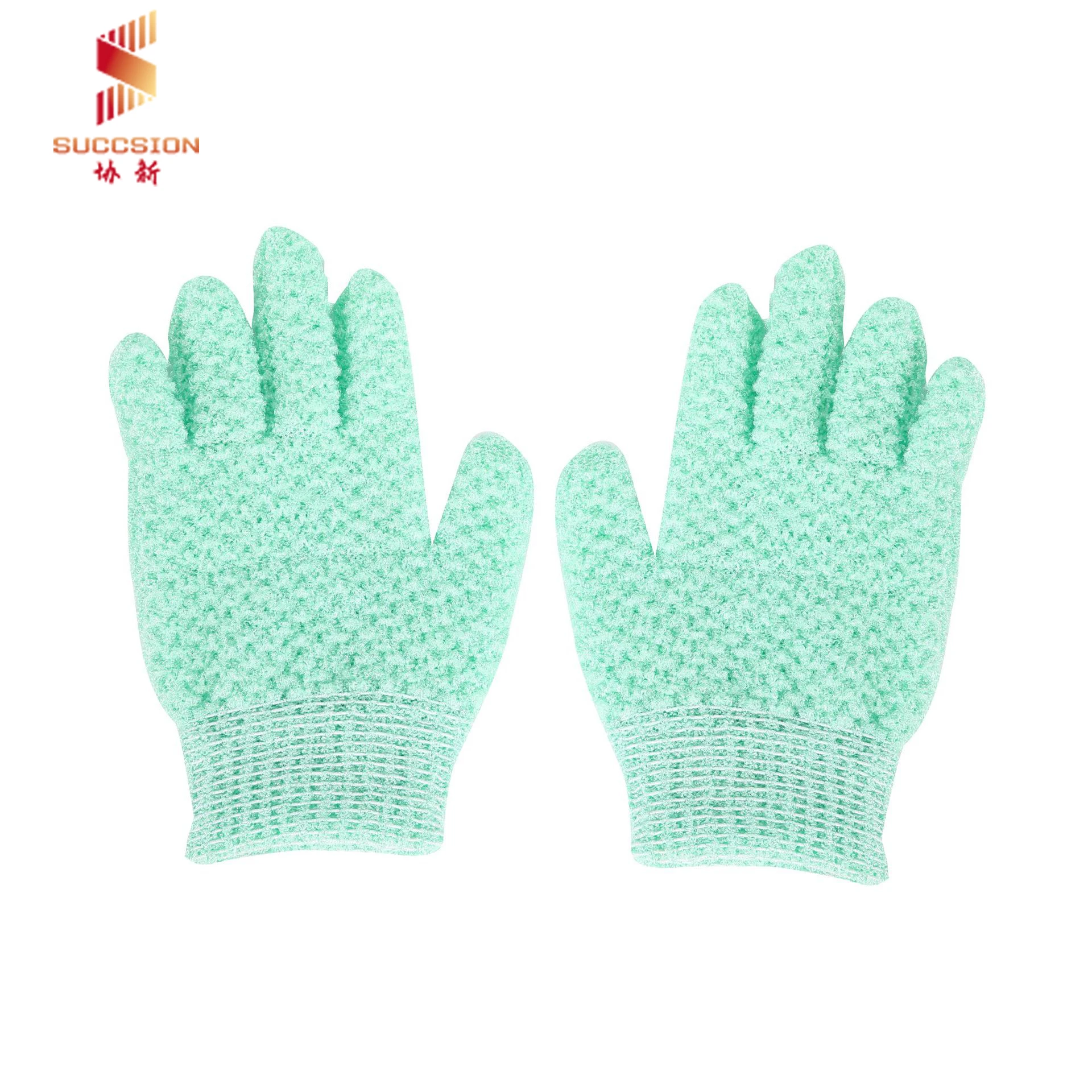 Blue Green White Pink Black Nylon Body Scrub Shower Gloves Spa Massage Bath Gloves Exfoliating Gloves