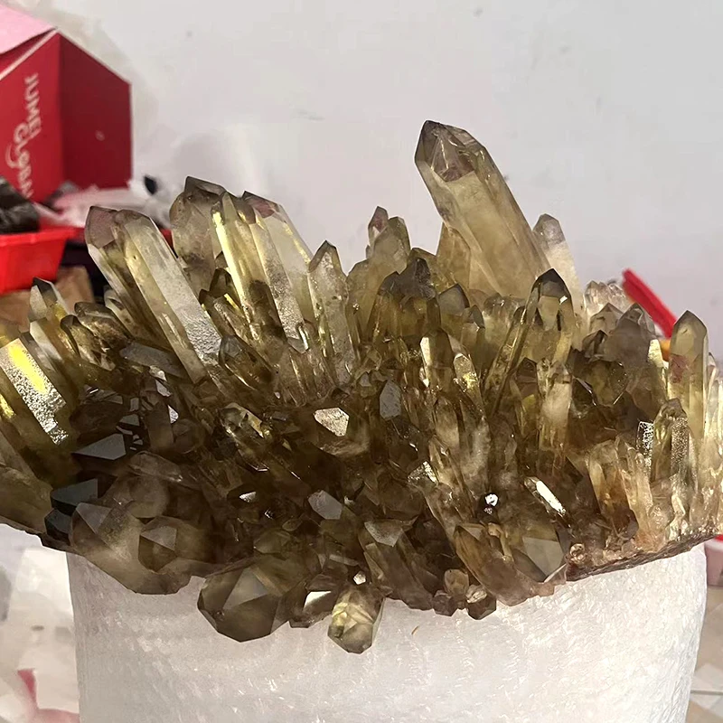 High Quality Natural Yellow Quartz Crystal Clusters Large Smoky Citrine Cluster Crystal Stone Cluster