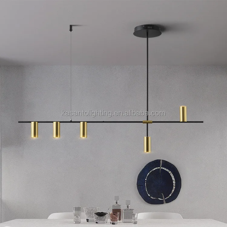 Modern Long Pole Aluminum Pendant Lights Gold Spotlight Design Kitchen Island Dining Table Living Room Office-AC Power Source