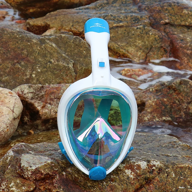 180 Panoramic Seaview Anti Fog Snorkeling Mask Anti-Leak Dry Top Set Full Face Snorkel Mask For Adults