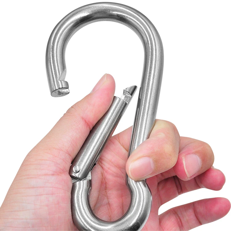 
Ailot 6*60mm Outdoor Hiking Hammock Hanging Custom Color Silver Metal Snap Hook Clips 